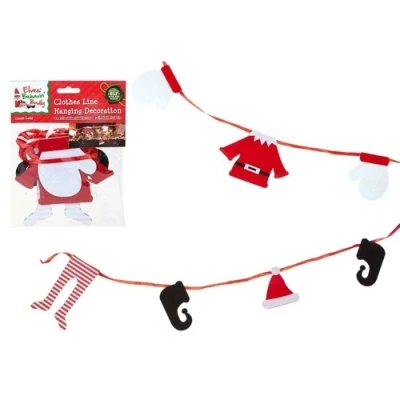 Image of PMS 175cm Christmas Boy Elf Clothes Fireplace Washing Line Decoration