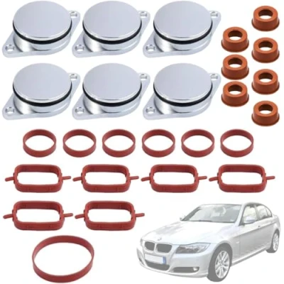 Image of Twowinds Kit for Deleting Intake Manifold Swirl Flaps, 6 Plugs of 32mm and 20 Seals, Compatible with BMW E39 E46 E60 E61 E63 E64 E67 E81 E82 E88 E90 E91 E92 E93 X3 E83 X5 E53 E87 E70 X6 E71