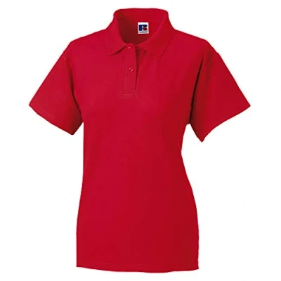 Image of Jerzees Colours Ladies 65/35 Hard Wearing Pique Short Sleeve Polo Shirt (XS) (Classic Red)