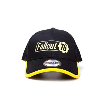 Image of Difuzed Fallout 76 Yellow Logo Adjustable Cap, Black, One Size
