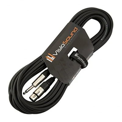 Image of Female XLR to 6.35mm 1/4&quot; Mono Jack Lead/Microphone/Signal Cable / 6 Colours 10m Black