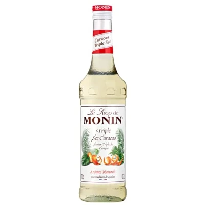 Image of MONIN Premium Triple Sec Curacao Orange Syrup 700ml for Cocktails and Mocktails. Vegan Friendly, Allergen Free, 100% Natural Flavours Colourings