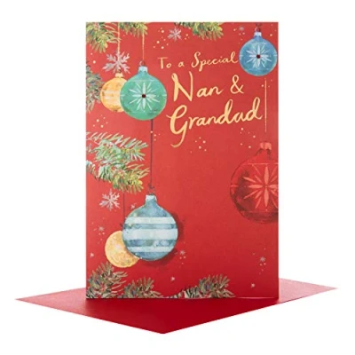 Image of Hallmark 25495546 Special Nan and Grandad Medium Christmas Card &quot;With Love&quot;