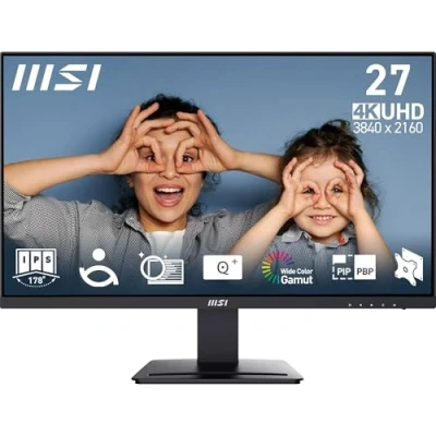 Image of MSI PRO MP273U 27 Inch UHD Office Monitor 3840 x 2160 IPS Panel, PIP/PBP, Wide Color Gamut, Eye Friendly Screen, Built in Speakers, Tilt Adjustable HDMI 2.0b, DP (1.4a)