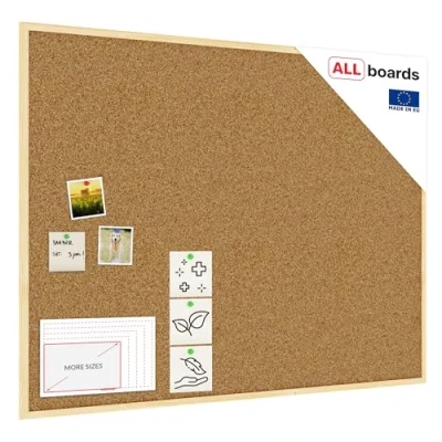 Image of ALLboards Cork Board with Wooden Frame 120x90cm(1200x900mm), Corkboard Bulletin Notice