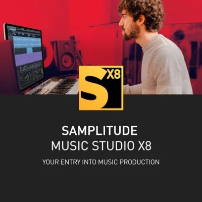 Image of SAMPLITUDE Music Studio X8 Enter the world of magix pro Audio Software Program for Windows 10/11 1 PC license as a voucher code in practical shipping box incl. backup DVD