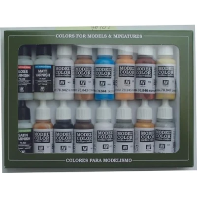 Image of Vallejo 70102 Folkstone Special Acrylic Paint Box Set Assorted Colours x 16 Model Miniatures