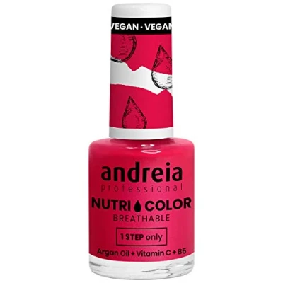 Image of Andreia Professional NutriColor Breathable Nail Polish Vegan and Cruelty Free DIY Art with Long Lasting Gloss Finish Colour NC31 Cherry Pink 10.5ml