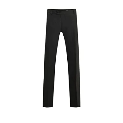 Image of Dobell Mens Black Suit Trousers Regular Fit 38R