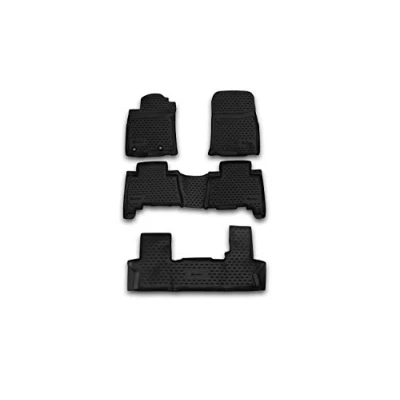 Image of Element Custom Fit Premium Non Slip Rubber Floor Mats for Toyota Land Cruiser Prado, Black