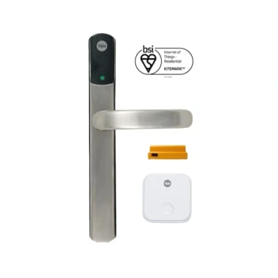 Image of Yale Conexis L2 Smart Door Lock Remote Access From Anywhere, Anytime, No Key Needed, Works with Alexa, Google Assistant and Philips Hue Satin Nickel