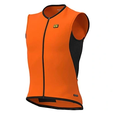 Image of Alé Cycling Men&#039;s R EV1 Thermo Gilet, Fluo Orange, Large