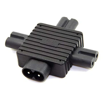 Image of CY IEC 320 Figure 8 C8 Male to 3X Female C7 Splitter Power Adapter for Supply 1 in 3 out