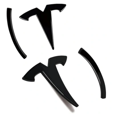Image of Kasato Model Y Front Trunk/Rear Trunk Logo Sticker Cover Emblem Badge Decals 2PCS/Set for Accessories(Gloss Black)