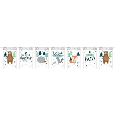 Image of Amscan 122164 Baby Shower Bear ly Wait Pennant Banner &amp; Ribbon Party Decoration 4.57m
