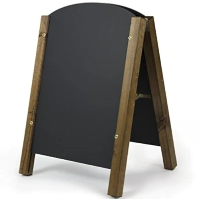 Image of Chalkboards UK Standard Round Top A Frame Blackboard, Wood, Black,A2( 75 x 45cm)