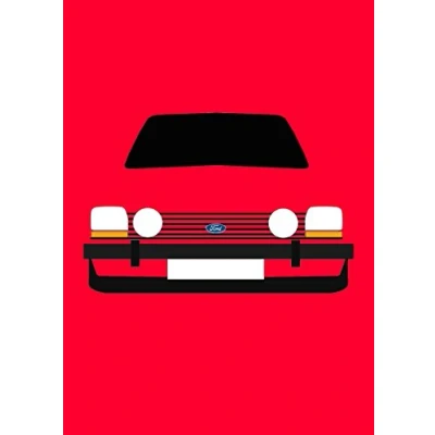 Image of Ford Fiesta MK1 Supersport Retro Motor Company Greeting Card