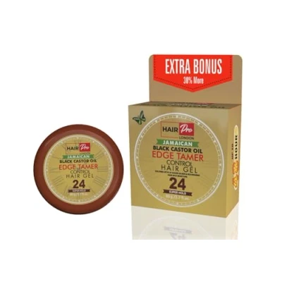 Image of HAIR PRO JAMAICAN BLACK CASTOR OIL EDGE CONTROL GEL SUPER HOLD BONUS SIZE 80G