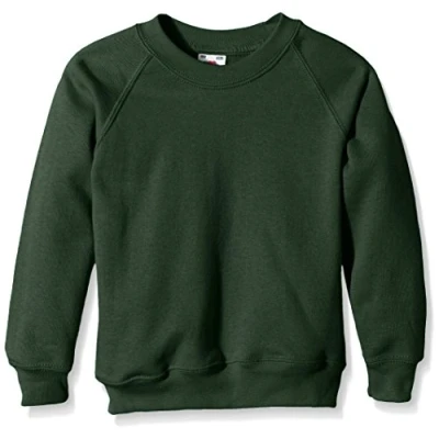 Image of Fruit of the Loom Unisex Kids Raglan Classic Sweater, Bottle Green, 9 11 Years (Manufacturer Size:32) B