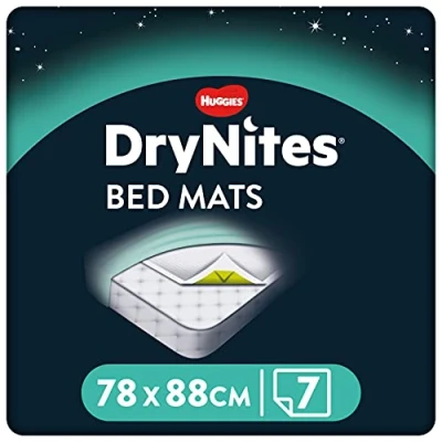 Image of Huggies DryNites, Bed Mats 28 Total (4 Packs of 7 Mats) Disposable for Children and Teens