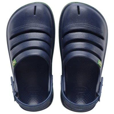 Image of Havaianas Kids Clog Brasil, Navy Blue, 1/2