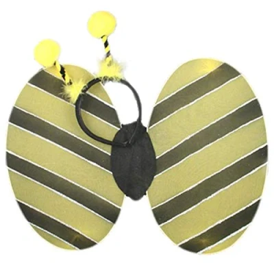 Image of GA Communications NEW LARGE GIRLS BUMBLE Bee Set Of Wings AND Deeley BOPPER FANCY DRESS ACCESSORY[Bumblee &amp; Boppers,45 x 40 cm ]