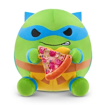 Image of Snackles 12 cm Plush Teenage Mutant Ninja Turtles Edition by ZURU, Cuddly Squishy Comfort with theme and Pizza Snack Accessory (Random Assortment)