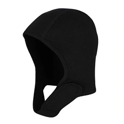 Image of Men Women Swim Cap With Chin Strap Adjustable Swimming Thermal Hat Head Warm Neoprene Nylon Diving Wetsuit Hood For Surfing Rafting Snorkeling Kayaking Sailing Canoeing Water Sport