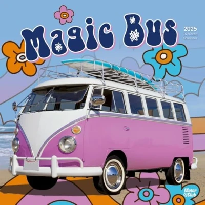 Image of Magic Bus 2025 12 X 24 Inch Monthly Square Wall Calendar Plastic Free