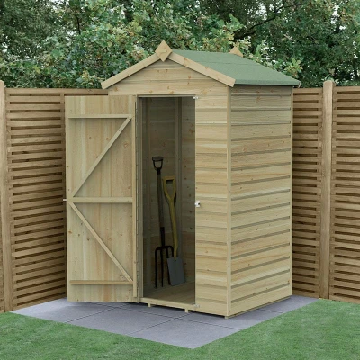 Image of 4&#039; x 3&#039; Forest Beckwood 25yr Guarantee Shiplap Pressure Treated Windowless Apex Wooden Shed (1.34m 1m)