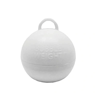 Image of Creative Party Bulk Pack of 25, Bubble Balloon Weights White 35g, for Helium Gas Inflated Balloons, Feat. Ribbon Loop/Hoop Holder, to stand on Floor or Table, Weight/Holders/Stand, BW016