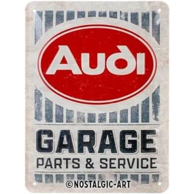Image of Nostalgic Art Retro Tin Sign 15 x 20 cm Audi Garage Gift Idea for Accessories Fans Metal Vintage Design