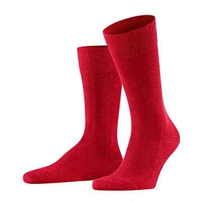 Image of FALKE Men&#039;s Family M SO Sustainable Cotton Plain 1 Pair Socks, Red (Scarlet 8228) new eco friendly, 8.5 11