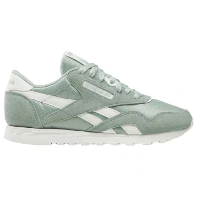 Image of Reebok Classic Trainers, Women&#039;s, Size: 3.5, Hybrid green/chalk Leather and textile