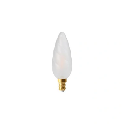 Image of Girard Sudron 713202 LED 50mm &#039;Geant Torsadee&#039; Giant Twisted Candle F15 Filament Lightbulb Lamp, E14 (SES Small Edison Screw Cap), Frosted, Warm White, 300 Lumens, Dimmable, 4 W