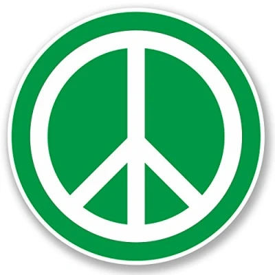 Image of 2 x 10cm Peace Vinyl Sticker Symbol Hippy Camper Van Badge Green Surf #5612 (10cm 10cm)