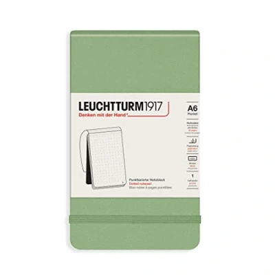 Image of LEUCHTTURM1917 364415 Notepad Pocket (A6), Hardcover, 184 Numbered Pages, Sage, doted