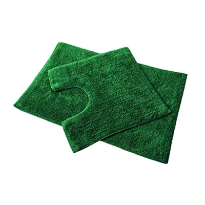 Image of Blue Canyon Premier Bath Mat and Pedestal Cotton Set Emerald Green