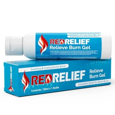 Image of RedRelief Emergency Burn Gel 120ml Bottle Soothing and Cooling Dressing for Burns, Scalds Sunburn