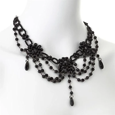 Image of SoWest 20s Vintage Gatsby Victorian 30s Fancy Dress Rouge Moulin Burlesque Bead Choker Necklace