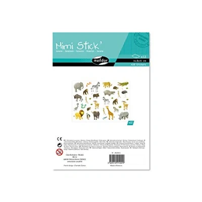 Image of Maildor Ref AE009O Mimi Stick&#039; Stickers Set (Bumper Pack of 12 Sheets) Animals the Savannah Designs 21 x 16cm Sheets, Approx. 408 Included