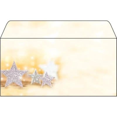 Image of SIGEL DU035 Christmas envelopes &quot;Glitter Stars&quot;, DL, without window, 90 gsm, 50 Pieces