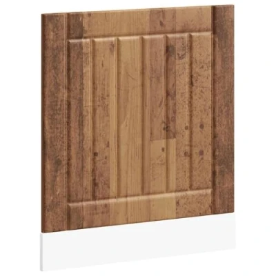 Image of vidaXL Lucca Dishwasher Panel Brown Engineered Wood Front Cover 45x1.5x67 cm Moisture Resistant Timeless Kitchen Style
