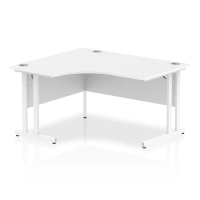Image of Impulse 1400mm Left Crescent Desk White Top Cantilever Leg