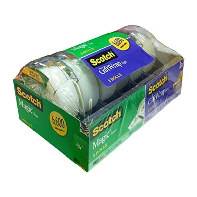 Image of Scotch Magic Tape 3 Rolls and GiftWrap Rolles Pack