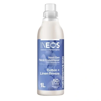 Image of INEOS Next Gen Long Lasting Fabric Conditioner Cotton + Linen Breeze (50 Washes), Plant Powered, Odour Removal, Softens Protects