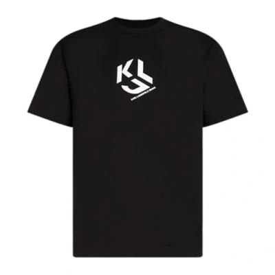 Image of KARL LAGERFELD JEANS, Mens, Regular Monogram Short Sleeve TEE, Black, Large