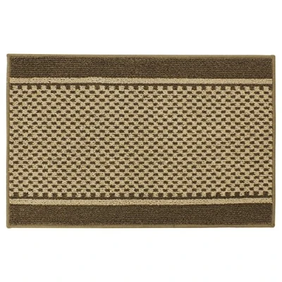 Image of JVL Bologna Backed Machine Washable Entrance Door Mat, Polypropylene/Latex, Brown/Beige, 57 x 90 1.2 cm