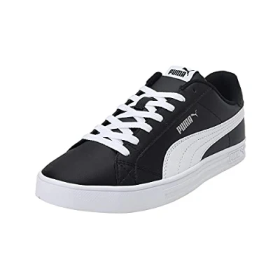 Image of PUMA Mens Smash Vulcan 3 Low Trainers Black/White 9 UK