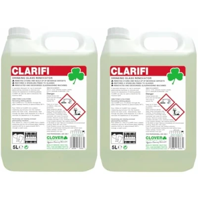 Image of Clover 369 Clarifi Drinking Glass Renovator 5 Litre Pack of 2